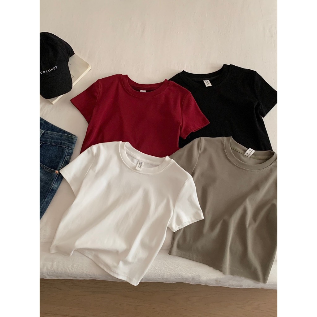 Áo croptop cộc trơn basic