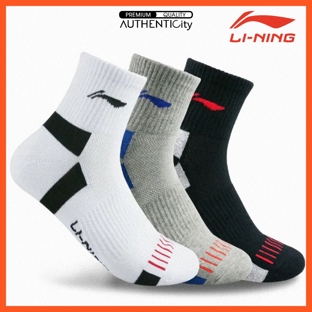 Tất Thể Thao Lining Chính Hãng có đệm bông cực êm phù hợp Chạy Bộ, Cầu Lông, Tennis, Bóng Đá