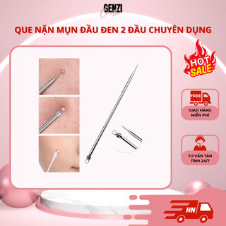 Que nặn mụn đầu đen 2 đầu chuyên dụng spa - cây nặn mụn trứng cá bằng thép inox không gỉ qnm