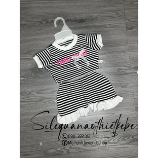 Set bộ sọc quần đùi cho bé gái