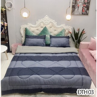Bộ 5 món chăn ga gối đũi thương hiệu chăn chần bông cao cấp