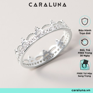 Nhẫn Bạc Vương Miện Nhẫn Vương Miện Công Chúa CARA LUNA Đính Đá Full Nhẫn Crown Princess VGR03 