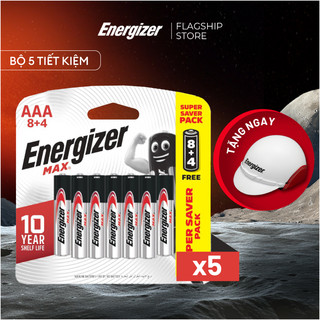 Bộ 5 Vỉ Pin AAA Energizer Max E92 BP8+4 - Vỉ 8 Tặng 4