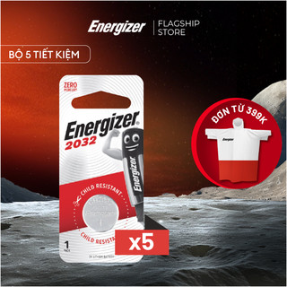 Bộ 5 Vỉ Pin Cúc Áo Energizer Lithium E-CR 2032 BP1 - Vỉ 1 Viên