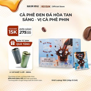 Cà Phê Đen 2in1 Sáng Hoà Tan Tiện Lợi (Hộp 192g/12 Gói) Cafe Đen Hòa Tan Vị Cà Phê Phin Chính Hãng Ban Me Gold - Rexsun