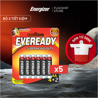 BỘ 5 VỈ PIN EVEREADY SUPER H.DUTY 1212 BP4+2 AAA