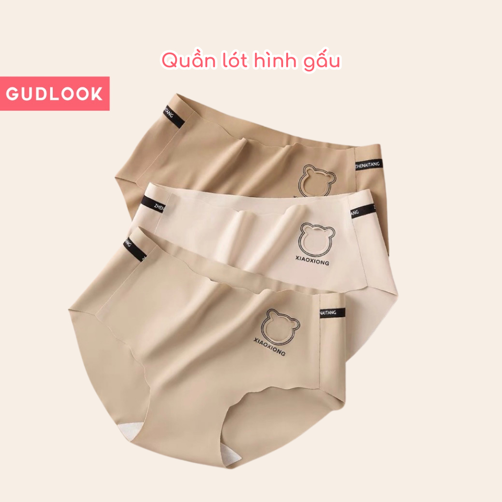 Quần Lót Nữ Su Đúc Không Viền GUDLOOK Không Lộ Đường Chỉ Hoạ Tiết Khoét Gấu Nhiều Màu