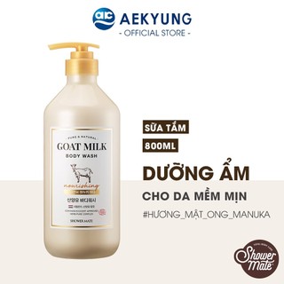 Sữa tắm sữa dê Shower Mate Goat Milk Hàn Quốc dưỡng ẩm, dưỡng trắng kháng khuẩn cho làn da mềm mịn 800ml
