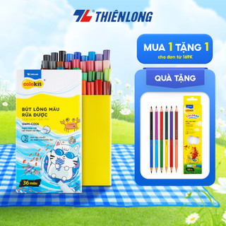 Bút lông màu Fiber Pen 36 màu Thiên Long Colokit rửa được tiêu chuẩn Châu Âu an toàn sử dụng tô màu, vẽ tranh SWM-C006