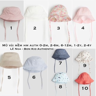 Mũ vải mềm bé trai/bé gái HM ES/US/UK/JP chính hãng sz 0-2m, 2-6m, 6-12m, 1-2y, 2-4y (ĐỌC KĨ LƯU Ý Ạ)