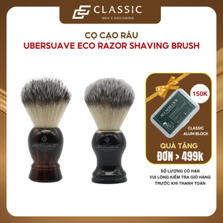 Cọ Cạo Râu Ubersuave Black & Chrome Handle Synthetic Bristle Shaving Brush