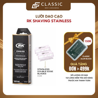 Hộp 100 lưỡi cạo râu rk shaving stainless de