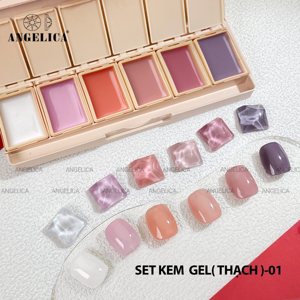 Set Gel Thạch dặm omber 9 màu chính hãng ANGELICA
