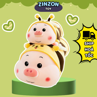 Gấu bông heo ong vàng nằm size bự dễ thương nhồi bông cao cấp ZinZon