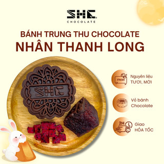 Bánh trung thu Chocolate 2024 nhân thanh long cao cấp dẻo mịn, ngọt thanh 150g SHE Chocolate mix nhiều vị