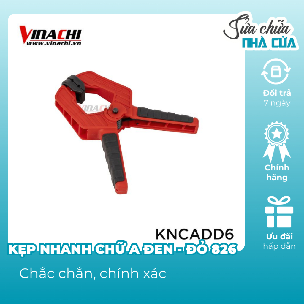 Kẹp nhanh chữ A đen - đỏ Duratec 826 (1 cái)