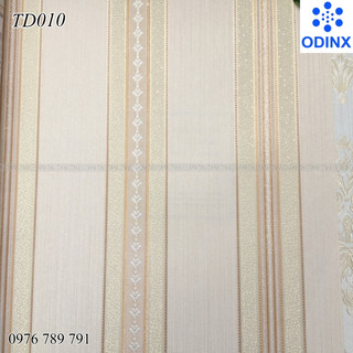 Giấy Dán Tường Màu Vàng  Chỉ  Dọc Trang Trí Phòng Khách Phòng Ngủ Lụa Không Keo Khổ 53 cm