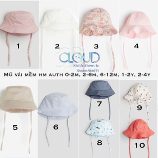 Mũ vải mềm bé trai/bé gái hm es/us/uk size 0-2m, 2-6m, 6-12m, 1-2y, 2-4y