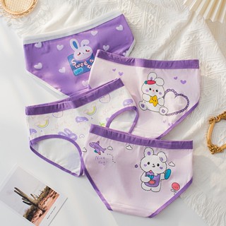 Set 4 quần chip tam giác bé gái nhiều màu họa tiết dễ thương từ 9-33kg (2-10 tuổi), quần lót trẻ em cotton mềm mịn mát