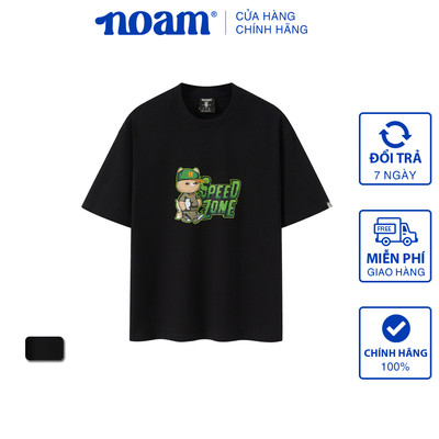 Áo thun Form rộng NOAM Speed Zone 100% Cotton 280GSM - Màu Đen