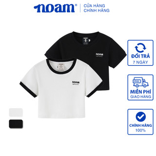 Áo thun Croptop NOAM Basic Printing 100% Cotton - Màu Đen/ Trắng