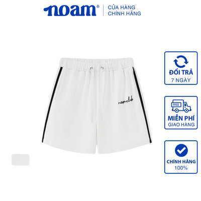 Quần Short Unisex NOAM Basic Vải nỉ mềm mịn - Màu Trắng