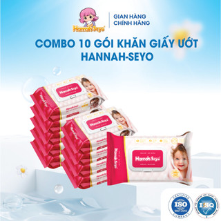 COMBO 10 bịch Khăn ướt Hannah Seyo - Không cồn, không paraben, không mùi