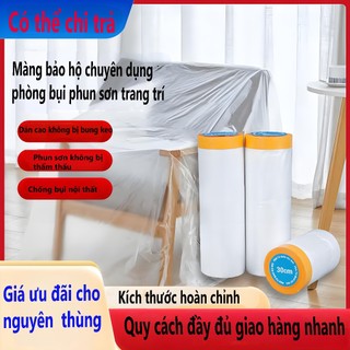 Màng Nilon che bụi đa năng, che chắn sơn, che đồ, bảo vệ nội thất, bọc hàng, đầu có dán dính