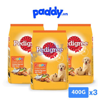 [Combo 3] Hạt Pedigree Cho Chó Con Vị Gà, Trứng & Sữa 400g