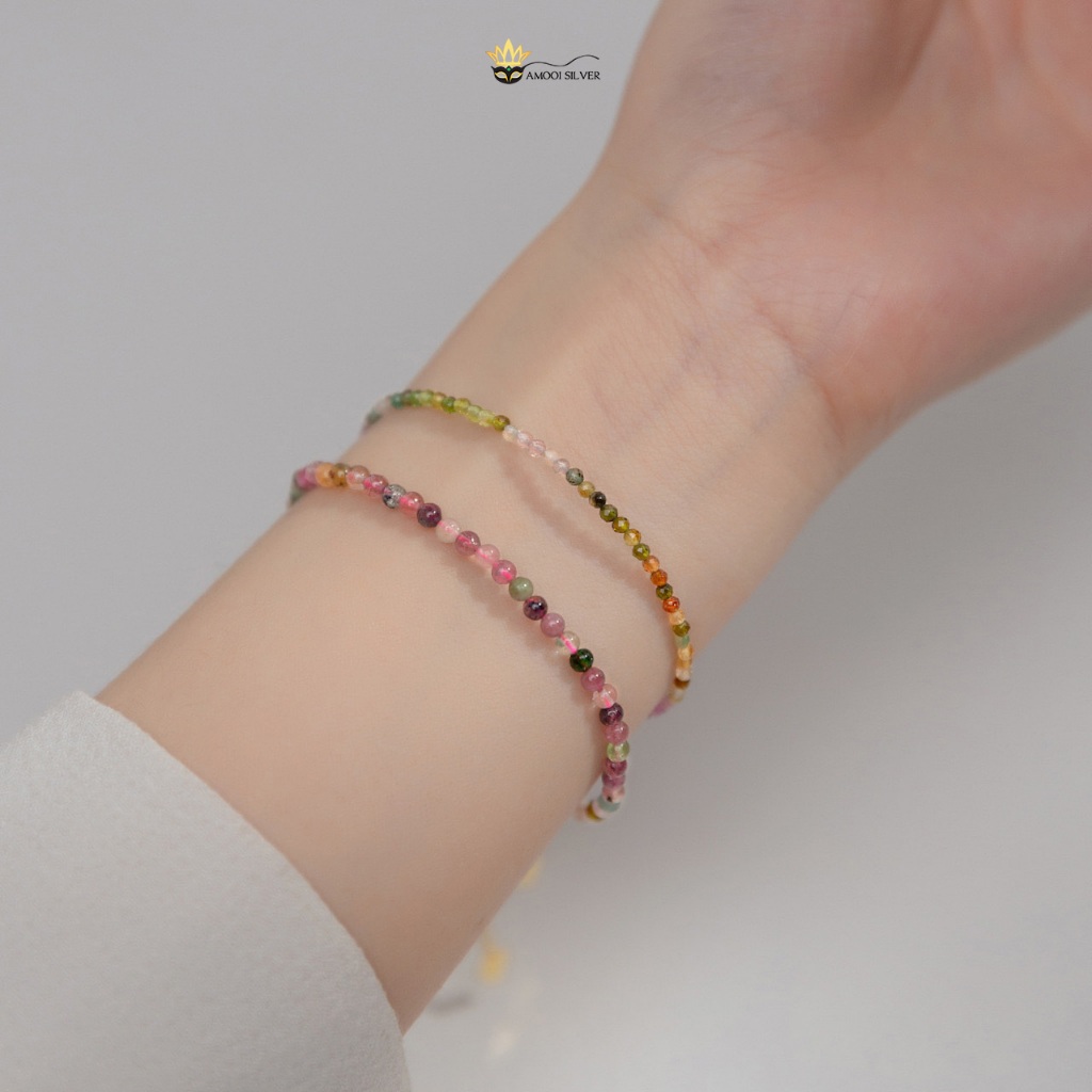 Lắc Tay Bạc S925 Lắc Tay Tour Maline Thiên Nhiên - Amooi Silver AT5128