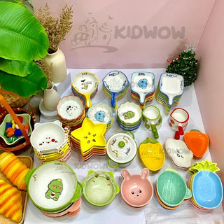 Chén bát sứ nhiều màu sắc hình dáng đáng yêu cho bé ăn dặm