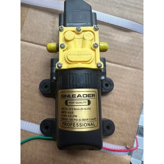Máy bơm tăng áp 12V Sinleader Lưu lượng 5L/phút ứng dụng làm bộ rửa xe phun sương tưới cây tưới lan..