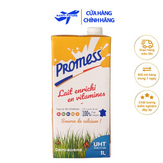 Sữa tươi ít béo vitamin promess 1l - nhập khẩu pháp