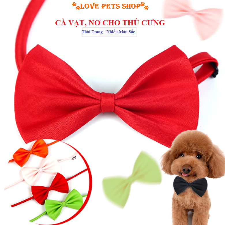 Vòng cổ Chó mèo thắt nơ đơn sắc - Love Pets Shop