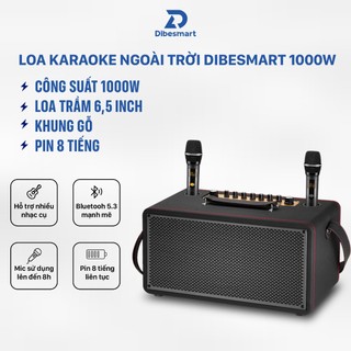 Loa karaoke bluetooth công suất lớn dibesmart m2603, loa kèm 2 mic, 2 loa 6,5inch, 1 loa trầm 1000w, bảo hành 36 tháng