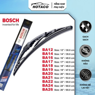 Gạt mưa bosch chính hãng cho xe hơi, gạt nước khung thép không gỉ, lưỡi silicon cao cấp | HOTACO