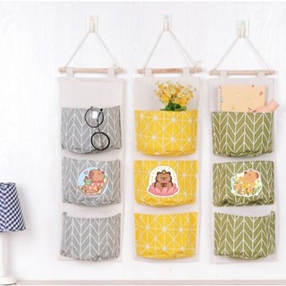 Túi vải treo tường capybara quả bơ 3 Ngăn TVT4 trà sữa trứng lười yakult hoa cúc GD bò sữa trứng lười shiba roro jump