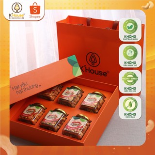 [Hộp Quà Tặng] Combo 6 Vị Hạt Điều KHouse -Hủ thủy tinh 120g cao cấp, giàu dinh dưỡng, ăn chay ăn mặn đều được.