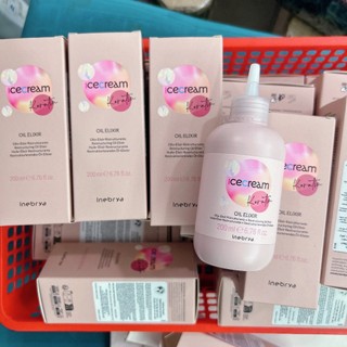 Tinh chất Keratin INEBRYA IceCream Elixir Oil phục hồi tóc hư tổn khô xơ Italy 200ml