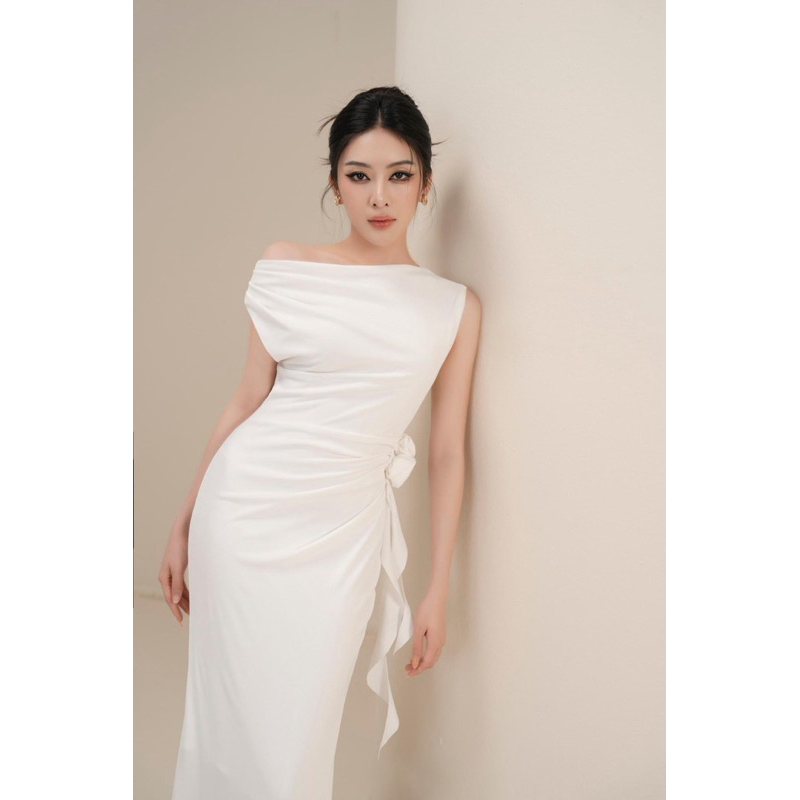 Váy body thun hoa lệch vai 🌹