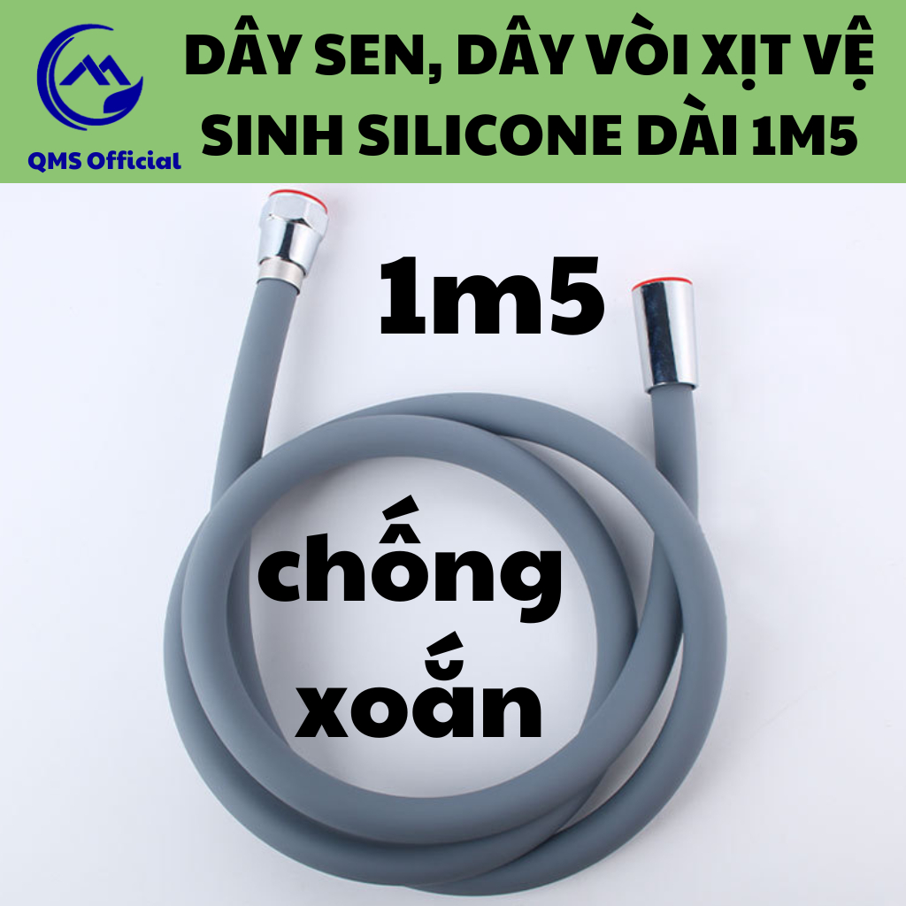Dây vòi hoa sen, dây vòi xịt vệ sinh chất liệu silicone mềm chống xoắn, chịu nhiệt tốt siêu bền dài 1m5