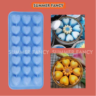 Khuôn nhựa làm thạch trái tim Khay đá hình 21 viên Heart shaped tray ice VT-KD22