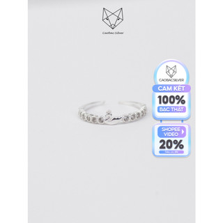 Nhẫn Nữ Bạc Ta CaoBac Silver Mặt Nhẫn Bạc Đính Đá Lấp Lánh Hoạ Tiết Thiên Nga Cạnh Đá Thanh Lịch Quà Tặng Cho Phái Nữ