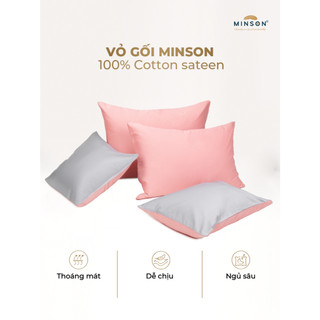Vỏ Gối Cotton Lụa Minson Việt Nam, Vỏ Gối Nằm Mềm Mại Thông Thoáng Dễ Chịu Bề Mặt Bóng Bẩy Mượt Mà