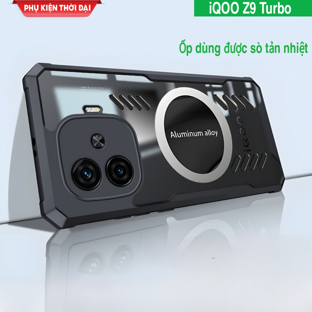 Ốp lưng iQOO Z9 Turbo / Z9 / Z9 Turbo+ / Neo 9 / 9s Pro+ chống sốc thoát khí tản nhiệt thể thao lưng trong viền màu