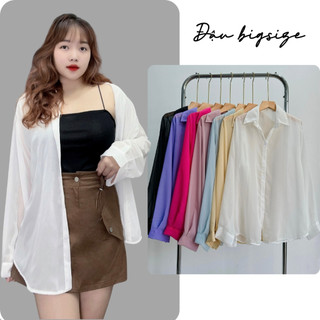 Áo sơ mi voan bigsize nữ khoác ngoài dễ thương, thời trang chất voan mát mềm mịn - SM VOAN