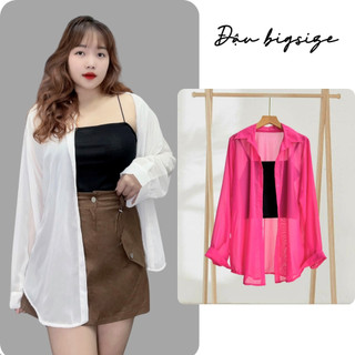 Áo sơ mi voan bigsize nữ chất voan mềm mịn mặc đi biển đi chơi cho nàng chubby - SET915