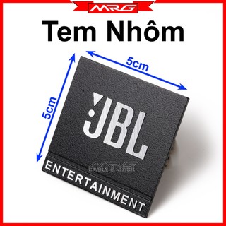 Tem jbl nhôm màu đen 5x5cm, giá 1 chiếc.