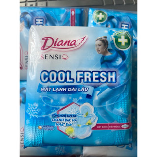 [CHÍNH HÃNG] Băng vệ sinh Diana SenSi Cool Fresh siêu mỏng cánh gói 8 miếng măt bông