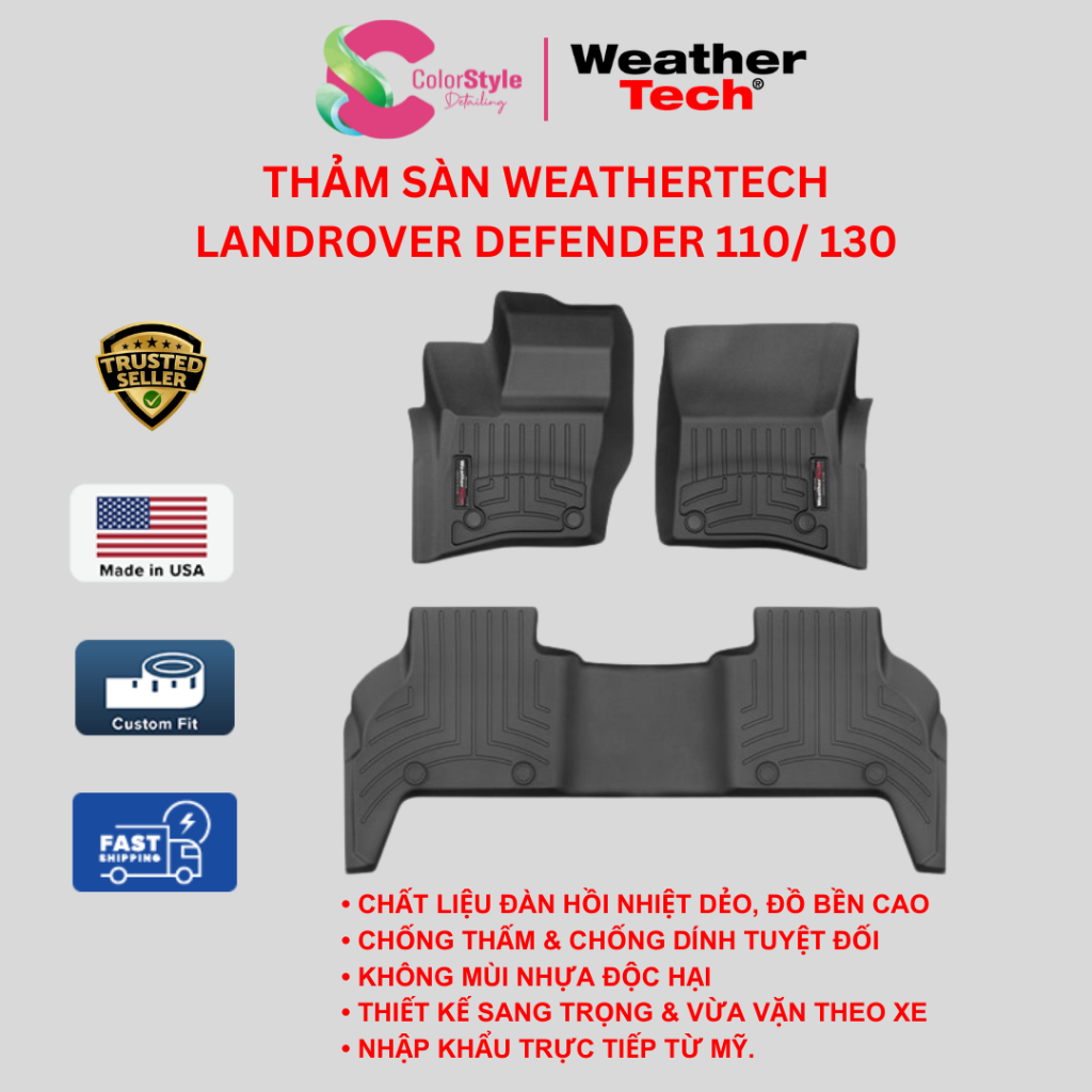 Thảm Sàn Ô Tô WeatherTech Land Rover Defender 110 Defender 130 - Chính Hãng Mỹ 441629-1-3